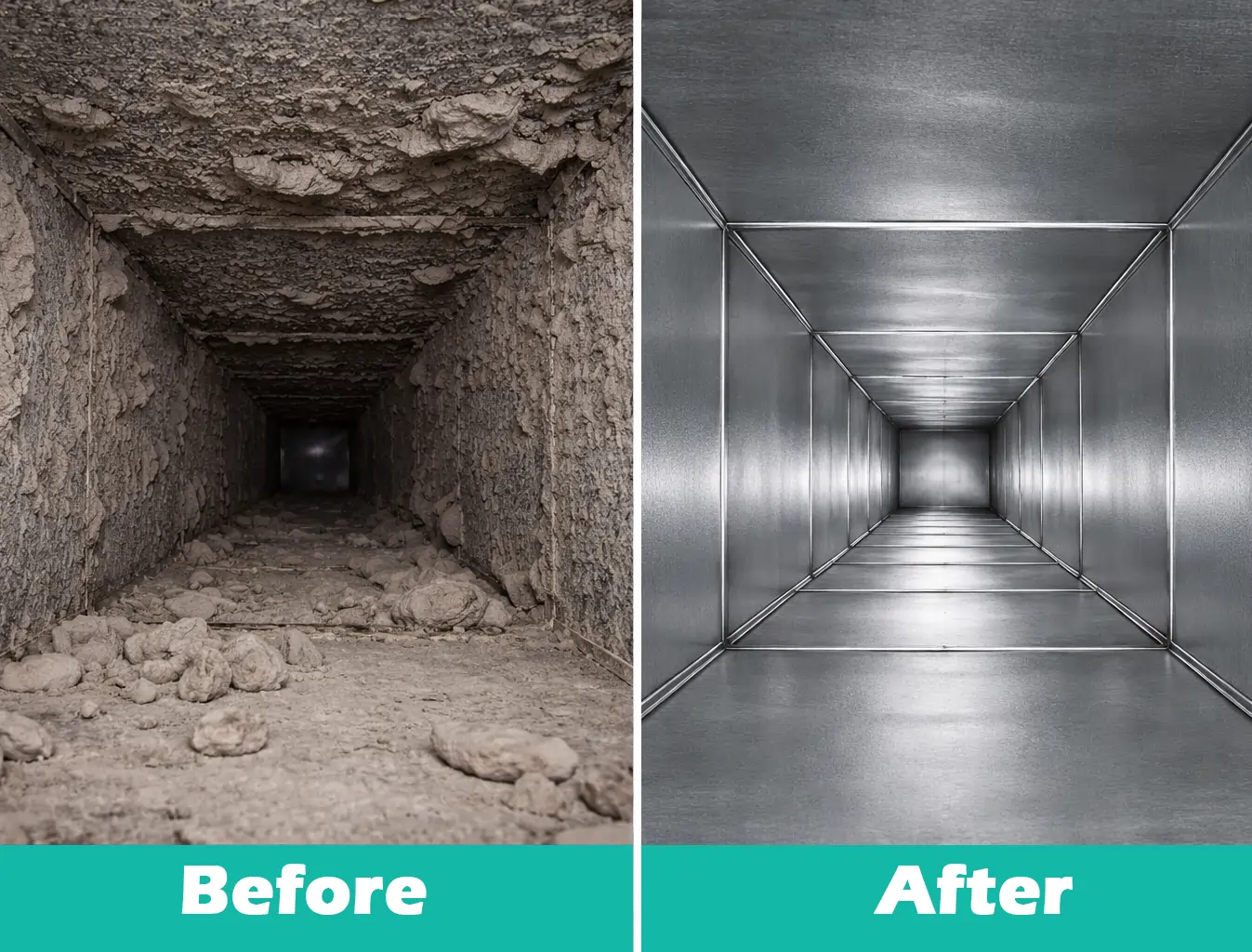 At Air Duct Cleaning Before & After