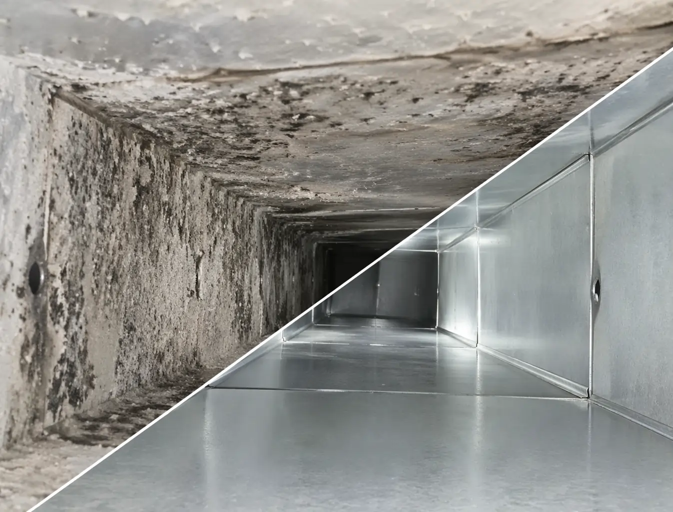 Air duct cleaning technician working