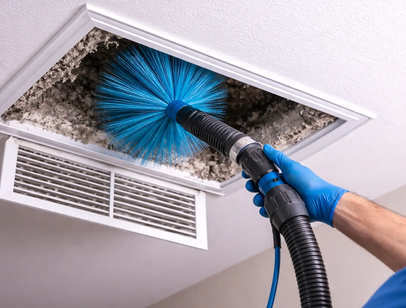 Air vent cleaning technician